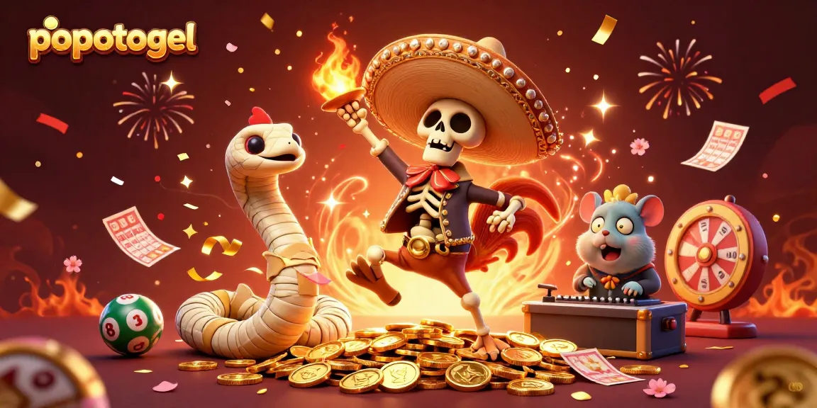 Popotogel engages in thrilling lottery gameplay with vibrant characters and game elements.