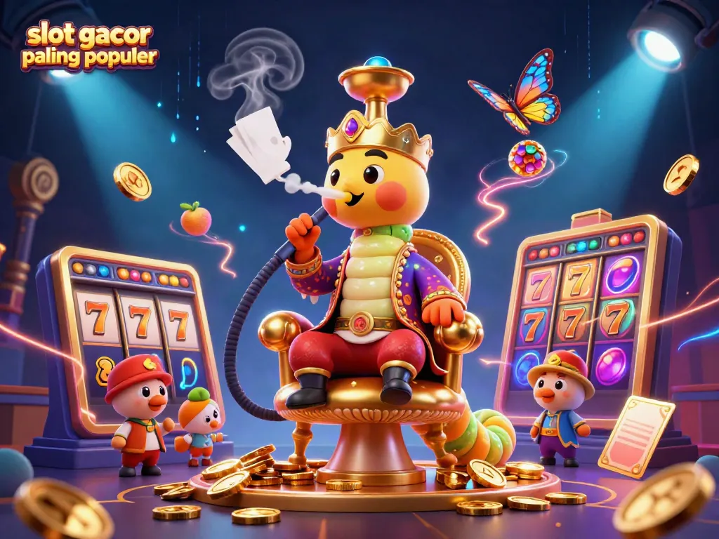 Slot gacor paling populer menunjukkan ilustrasi 3D menarik dengan elemen judi dan karakter unik.