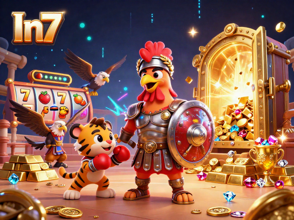 Spin the reels in In7's vibrant 3D casino world filled with treasures and excitement.