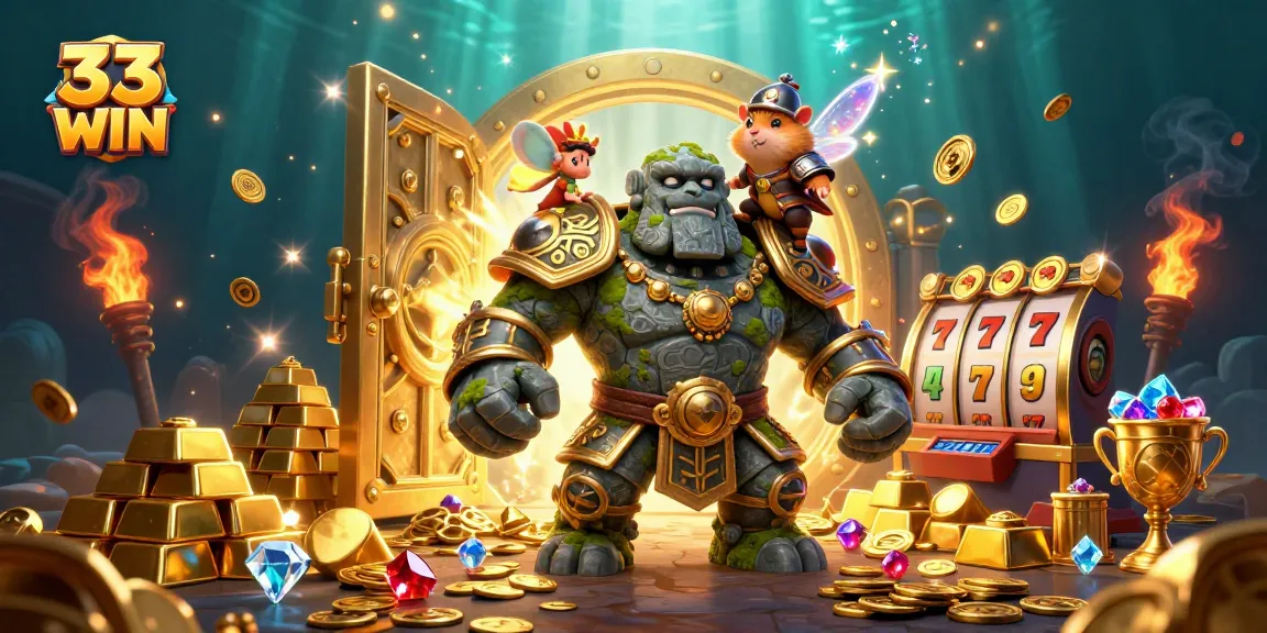 Experience thrilling gameplay with 33 WIN as treasures cascade in the vibrant casino scene.