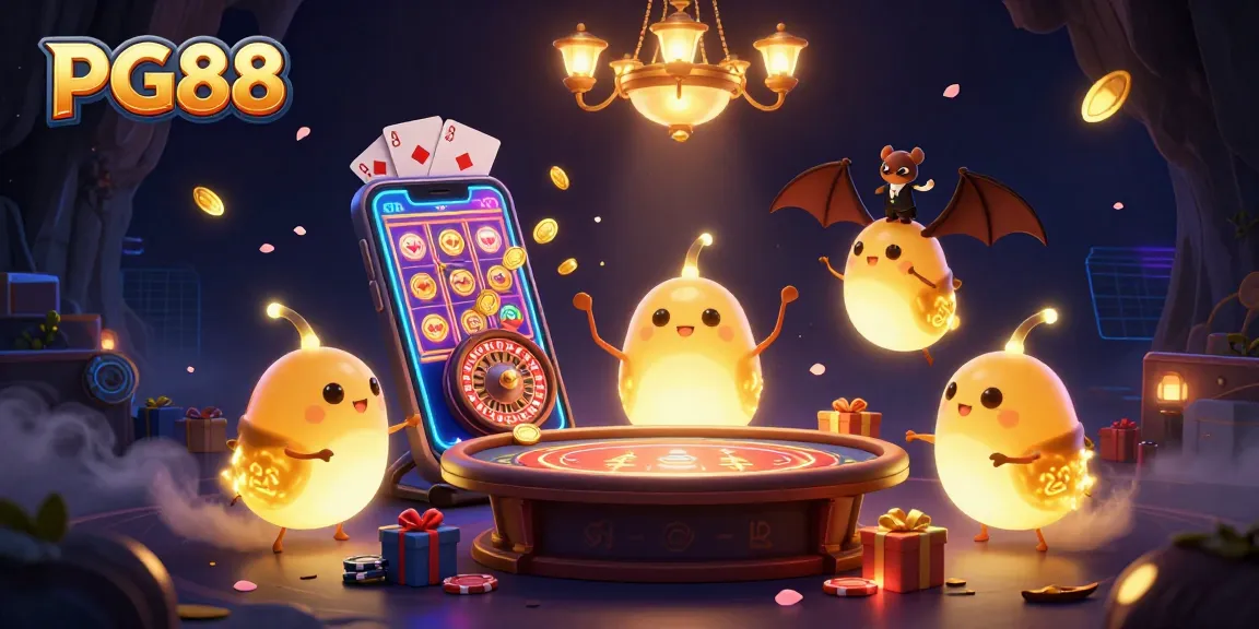 PG88 offers an extraordinary casino experience with vibrant gaming elements illuminated by charming glowworms.