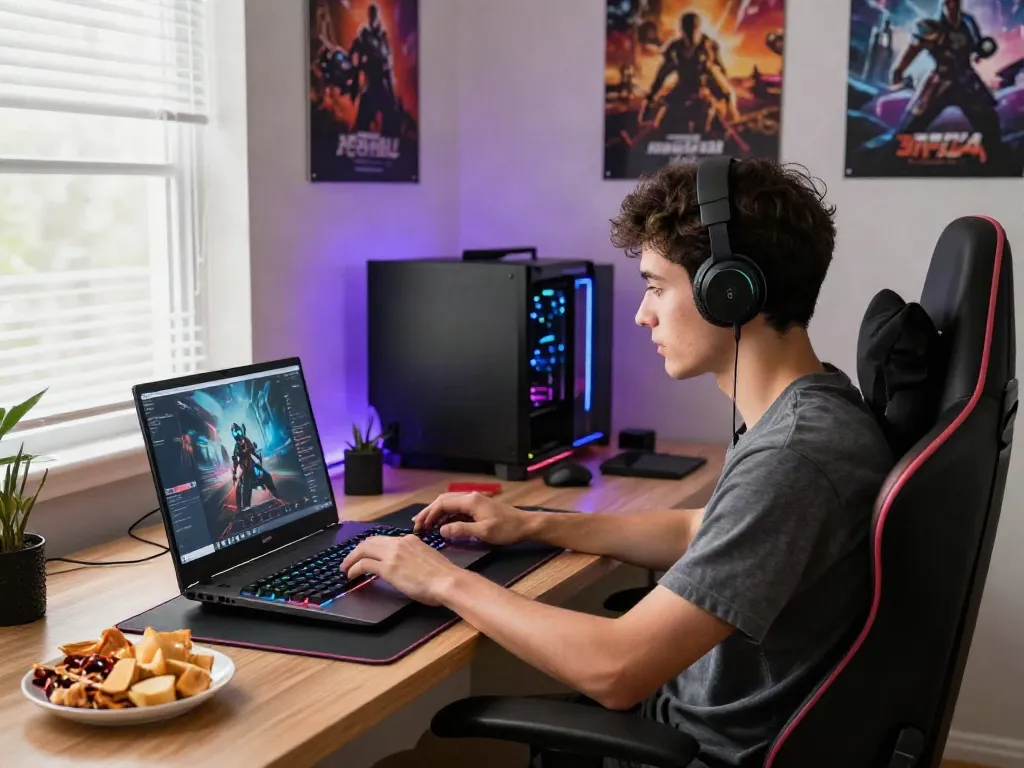 Pengalaman bermain Toto yang nyaman dengan aksesori gaming modern di rumah.
