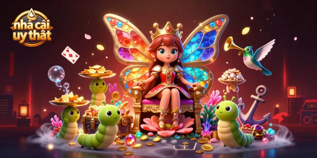 Engage with nhà cái uy tín through a vibrant casino scene filled with rich gaming elements.